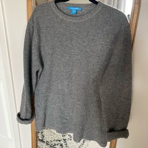 White + Warren Waffle Knit 100% Cashmere Pullover Sweater Size L